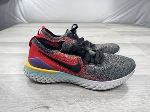 Nike Epic React Flyknit 2 Athletic Shoes Black University Red Mens Size 11.5 - Picture 1 of 9