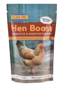Flock Pro Probiotics/Digestive Enzymes Hen Boost 8oz/Makes Aprox 45gallons - Picture 1 of 7