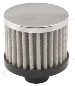 Chrome 3" Tall Open Filter Valve Cover Breather - Push In Style - Picture 1 of 1
