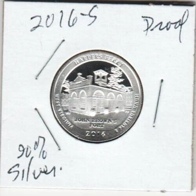 2016 S Harper's Ferry ATB Quarter SILVER Proof John Brown's Fort West Virginia A - Image 1 of 3