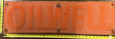 Vintage Painted Stamped Steel Oil Field Sign - OILWELL - Image 1 of 2