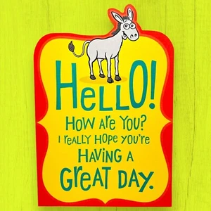 Birthday FUNNY Greeting Card Hallmark Sentimental Studios Donkey Great Day - Picture 1 of 3