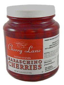 Cherry Lane Maraschino Cereza con Vástago, 0,5 Galones -- 6 por Estuche. - Imagen 1 de 1