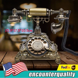 Retro Przewodowy telefon Biurko Telefon Styl europejski Żywica Obrotowy telefon - Zdjęcie 1 z 9