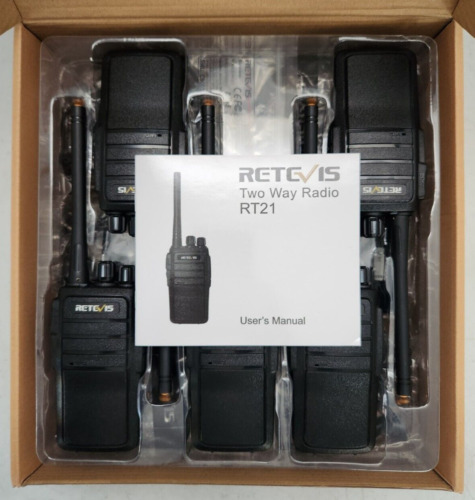 Retevis #Rt21 Two Way Radio For Commercial Construction Security 5-Radios New !