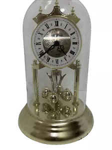 Uhr gewölbtes Glas Sir Thomas Quartz Modell 127 USA Gold batteriebetrieben 9" hoch - Bild 1 von 6