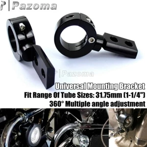 Motorcycle Spotlight Brackets 1-1/4" Mount Billet Fog Light Crash Bar Handlebar - Picture 1 of 11