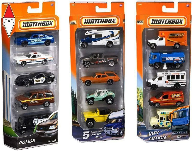 Mattel MBX Confezione 5 veicoli AST Mezzi Giocattolo Auto
