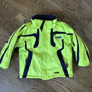 Spyder Sz 4 Kids Ski Snow Jacket Coat Neon Yellow Boys