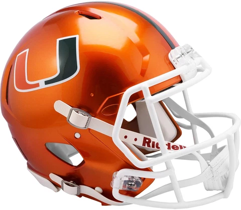 Miami Hurricanes Unsigned  FLASH Alternate Revolution  Auth. Football Helmet Cover