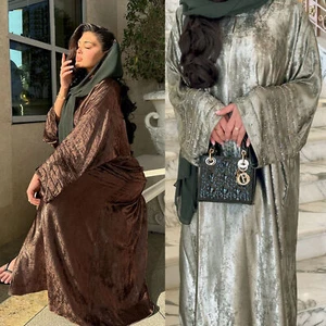 Cárdigan Abierto Kaftan Abaya Dubai Mujer Vestido Largo Noche Kimono Bata Musulmana - Imagen 1 de 29