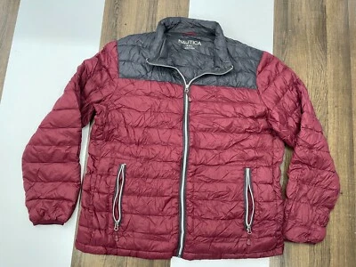 Abrigo Chaqueta acolchada ligera vintage Nautica para hombre XXL de plumón de pato rojo Foto 1 de 4