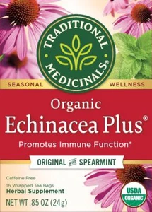 Traditional Medicinals Tea, Organic Echinacea Plus, Tea Bags, 16 Count - Picture 1 of 8