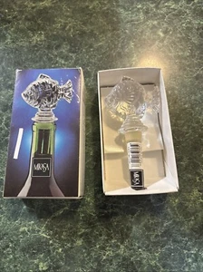 Neu Mikasa Klar Fisch Form Kristall Glas Nature's Catch Wein Flasche Stopfen - Bild 1 von 3