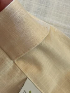 2 Threshold Curtain Panels Light Filtering Solid pale Yellow Cotton Blend - Picture 1 of 9
