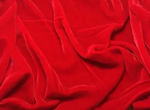 SILK RAYON VELVET RED SOLID FABRIC 45” CLOTHING,DRAPERY,DRESSES BY THE YARD - Picture 1 of 1