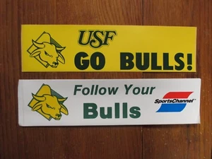 2-1980's University of South Florida Bulls 3" x 11 1/2" Decals/Stickers - Picture 1 of 9