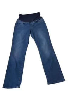 SERAPHINE blue maternity jeans Sz 12 UK16 Straight Cotton - Picture 1 of 10