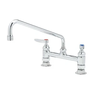 T&S B-2280 - Deck-Mount Faucet, 1.5 gpm, 8" Centers w/12" Swing Spout - Chrome - Picture 1 of 6