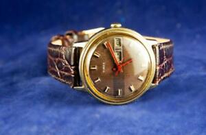 Timex 机械手动上链日期指示器腕表| eBay