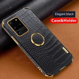 für Samsung S21 S22 A51 A12 Luxus überzug Leder Magnet Ring Halter Schutzhülle - Bild 1 von 16