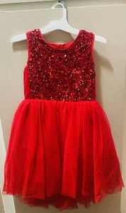 Cat & Jack Girls' Sequin Lace Tulle Dress, Red,Christmas Dress Medium (7/8)NWT - Picture 1 of 5