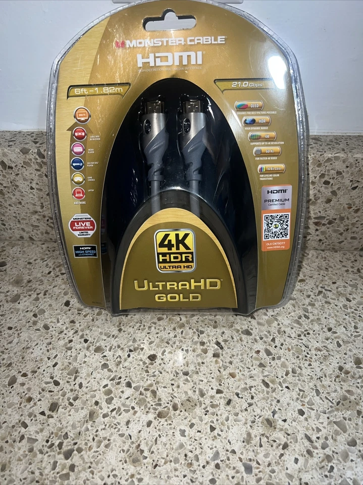  6 ft / foot  Monster HDMI Cable NEW 21.0 Gbps Ultra HD - Image 1 of 1