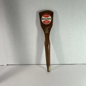 Molino de viento de madera de cerveza importado Heineken raro vintage años 60 mango de grifo - Imagen 1 de 8
