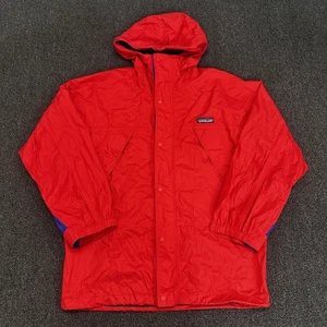 Patagonia Rain Jacket Kids L Red/Blue Full-Zip Hooded - Picture 1 of 9