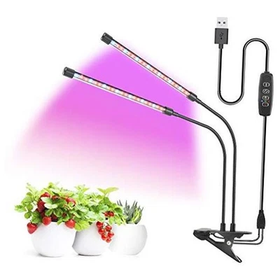 LED Plant Grow Lights for Indoor Plants 40 LED Full Spectrum Dual Head 40W - Image 1 of 4