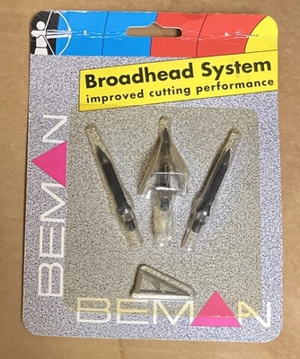 3 pack Beman 3-Blade Light 80 Grain Broadheads #01696 Made USA NOS - Image 1 of 3