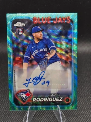 2024 Topps Chrome Update Yariel Rodriguez RC Aqua Wave Refractor Auto /199 AC-YR - Image 1 of 2