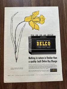 1957 GM Delco Car Battery Print Ad Nothing Is Fresher Than A Quality Built Delco - Picture 1 of 2