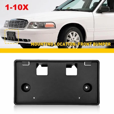 Soporte de etiqueta de matrícula para parachoques delantero negro Crown Ford Victoria 1998-2011 Foto 1 de 4