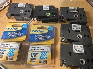 Neu Original Brother P-Touch Etikettenband - verschiedene Packung mit (7) Patronen - Bild 1 von 7