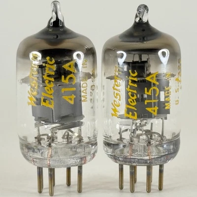 Проверенная Соответствующая Сбалансированная Пара 1973 Western Electric 415A Трубки Коды 7326 и 7339 - Изображение 1 из 4