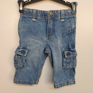 Levis Cargo Jeans Boys 6 9 Months Utility Pockets Adjustable Waist Denim Pants - Picture 1 of 8