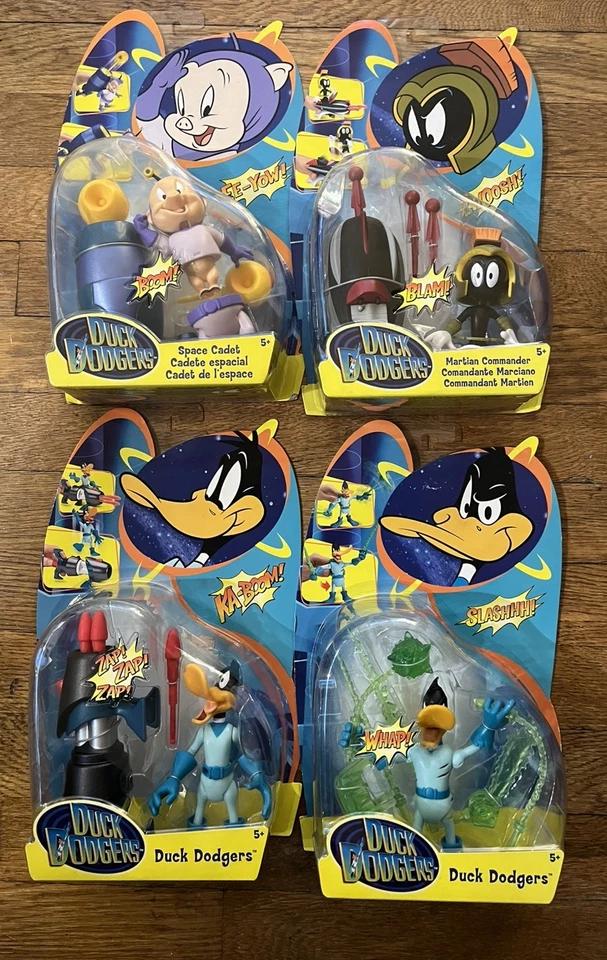 Vintage 2003 Mattel Duck Dodgers Full Set Marvin Martian Daffy Porky RARE NEW - Image 1 of 4