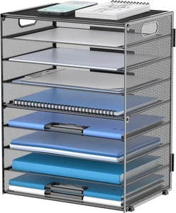 DALTACK 9-Tier Paper Letter Tray Desk Organizer with Black - Picture 1 of 6