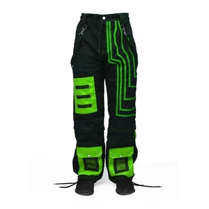 Pantalones MIKAWIM Cyber Techwear Negro Verde Unisex Gótico Sueltos Estilo Callejero - Imagen 1 de 4