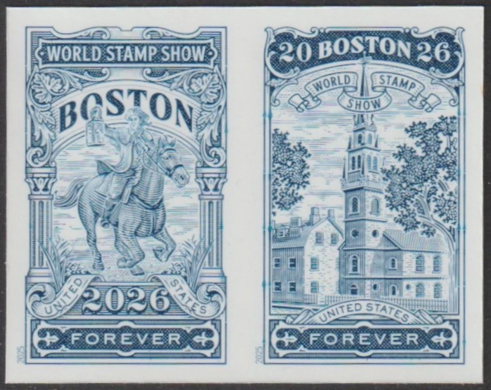 USA Sc. 6029a-30a  (F) Boston Stamp Show 2025 MNH H pair ***NO DIE CUTS***  I - Image 1 of 1