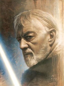 Obi-Wan Kenobi Star Wars Fine Art Portrait Giclée on Paper by Jerry VanderStelt - Picture 1 of 1