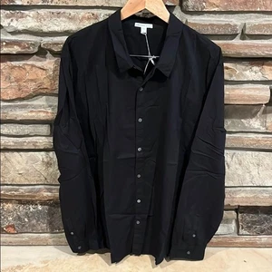 Camisa James Perse Estándar Negra Algodón Informal Camisa con Botones - Imagen 1 de 9