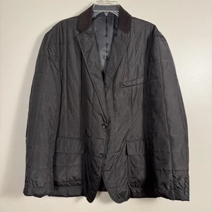 Chaps Ralph Lauren Jacket Mens 44R Black Quilted 2 Button Blazer Corduroy Collar - Picture 1 of 11
