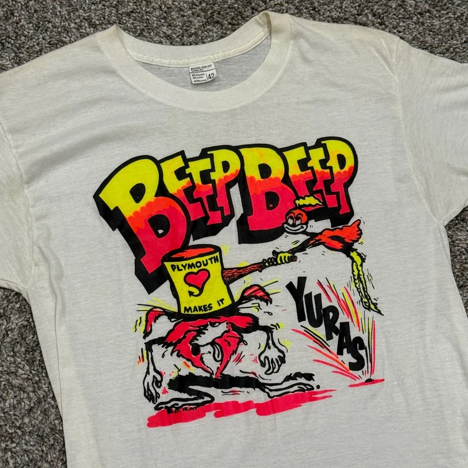 Camiseta gráfica True Vintage años 70 Ed Roth Art Plymouth Cars Roadrunner para hombre M Foto 1 de 4