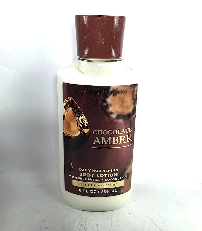 BATH AND BODY WORKS CHOCOLATE ÁMBAR LOCIÓN CORPORAL 8 FL OZ Foto 1 de 1