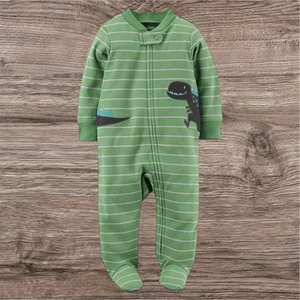 Carters Baby Boy Size 6 Months Sleep N’ Play Pajamas Green Dinosaur One Piece - Picture 1 of 1