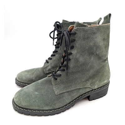 Lucky Brand Kancie Combat Boots Women's Kobain Olive Suede Size US10M EU42 - Image 1 of 4