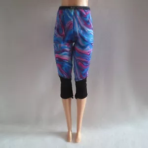 NEW Barbie Fitness Workout Exercise Doll Blue Pink Swirl Black Leggings Clothing - Picture 1 of 3