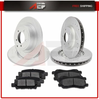 For Chrysler 200 Jeep Compass Front Rear Brake Rotors And Ceramic Pads Drill Foto 1 de 4